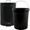 MSV Treteimer Mülleimer Kosmetikeimer Abfalleimer 5 Liter - Schwarz Bild 2