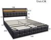 Furnishings Home Stauraumbett Polsterbett Doppelbett LED USB (1 tlg, hydraulisch hebbarem Stauraum), Mit LED-Licht, Nachttisch, Ladefunktion, Lattenrost, PU, 140x200 cm Bild 2