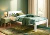 Erst-Holz Einzelbett Weiß 80x200 Bett, Rollrost Senkrechte Balken Bild 3
