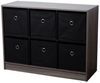 Regal, Holz, schwarz grau, 6 Fächer + Stoffboxen, B 80 cm Bild 5