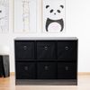Regal, Holz, schwarz grau, 6 Fächer + Stoffboxen, B 80 cm Bild 3