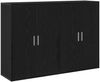 vidaXL Sideboard 2 pcs Schwarz Eichen-Optik 60 x 31 x 84 cm 3334304 Bild 2