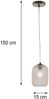 Pendelleuchte ASHFORD einflammig Kristall Glasschirm Bernsteinfarben, Ø 15cm Bild 4