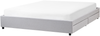 Bett mit Schubladen ohne Kopfteil PRADES Stoff Hellgrau 180 x 200 cm Bild 4