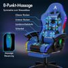 Ergonomischer Gamer Stuhl mit Massagefunktion, Blau, Höhenverstellbar Bild 3