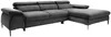Vente-unique - SEPINA Sofa SamtStoff Grau - B 182 cm x H 75 cm x L 288 cm Bild 3