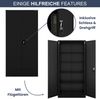Aktenschrank abschließbar JAN - 5 Ebenen verstellbar, Flügeltüren | Metallschrank Werkstatt Mehrzweckschrank Büroschrank aus Stahl Werkzeugschrank, 185x90x40cm Schwarz Bild 5