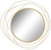 HOMCOM Wandbild Wandkunst aus Metall, 65cm Runder Spiegel, Muster (Wanddekoration, 1 St), für Wohnzimmer, Esszimmer, Büro, Gold Bild 4