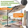 KESSER® Sonnenschirm Ampelschirm SUN Rund XL Ø330 cm Inkl. Windschtzseile & Abdeckung 7-Fach Verstellbar Drehbar Neigbar Kippbar Groß 360° Drehbar Gartenschirm mit Kurbel Sonnenschutz UV50+ Taupe, Ohne LED Bild 4