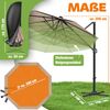 KESSER® Sonnenschirm Ampelschirm SUN Rund XL Ø330 cm Inkl. Windschtzseile & Abdeckung 7-Fach Verstellbar Drehbar Neigbar Kippbar Groß 360° Drehbar Gartenschirm mit Kurbel Sonnenschutz UV50+ Taupe, Ohne LED Bild 2