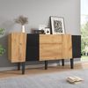 Merax Zeitgenössischer TV-Schrank mit Stauraum für 60"-Fernseher, hölzernes Unterhaltungszentrum mit Massivholzbeinen für TV-Ständer, Sideboards und Medienkonsolen Bild 3
