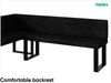 MEBLINI Eckbank für Esszimmer mit ausziehbarem Tisch - Küchenbank - Essecke - Sitzecke Küche - PETER - U-Beine 142x196x87cm Links - Graphit Samt/B Weiß Hochgl. Bild 5