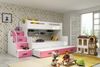 BMS Etagenbett für Kinder MAX 3 Weiß Rosa mit 3 Matratzen Bild 2