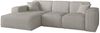 Ecksofa Designersofa CELES PREMIUM in Stoff Scala Sandgrau Ottomane Links Bild 2