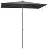 SONGMICS Sonnenschirm 232 x 149 cm, UPF 50+ Sonnenschutz für Garten Terrasse Strand, knickbar, ohne Ständer, grau Bild 2
