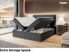 MEBLINI Boxspringbett NILS 200x220 cm mit Bettkasten - H3/Dunkelgrau Webstoff Polsterbett - Doppelbett mit Topper & Bonellfederkern-Matratze Bild 5