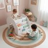 Bellabino 'Vily' 2in1 Kinderbücherregal und Schreibtisch, weiß lackiert, Birke Sperrholz, mit 4 Ablagefächern Bild 5