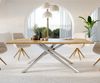 Esstisch Edge 200x100x2,5-3 Eiche Natur Kreuzgestell Rechteck Edelstahl Live-Edge Bild 2