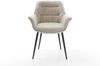 Esszimmerstuhl Kaira-Flex Webstoff Soft Beige 4-Fuß konisch Schwarz Bild 2