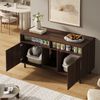 Katzentoiletten-Schrank 120 x 50 x 66 cm mit Ablagefächern und Sandfangmatte – Haustier-Sideboard aus MDF in Walnuss Bild 4