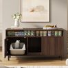 Katzentoiletten-Schrank 120 x 50 x 66 cm mit Ablagefächern und Sandfangmatte – Haustier-Sideboard aus MDF in Walnuss Bild 5