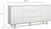 Finori Göteborg 51 Sideboard, weiß / Dekor Sonoma Eiche | Sideboard für Wohnzimmer | Maß: B x H x T ca. 180 x 87 x 40 cm | Sideboard mit 2 Türen (dahinter je 1 Einlegeboden) und 3 Schubkästen Bild 4