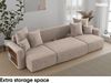 MEBLINI Schlafcouch mit Bettkasten - 312x142x73cm - Beige Cordstoff - SOLARIS - Ecksofa mit Schlaffunktion - Sofa mit Relaxfunktion und Kopfstützen - Couch U-Form - Eckcouch - Wohnlandschaft Bild 4