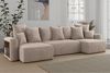 MEBLINI Schlafcouch mit Bettkasten - 312x142x73cm - Beige Cordstoff - SOLARIS - Ecksofa mit Schlaffunktion - Sofa mit Relaxfunktion und Kopfstützen - Couch U-Form - Eckcouch - Wohnlandschaft Bild 2