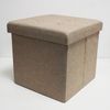 style home Sitzhocker mit Stauraum faltbare Sitzwürfel, Sitzbank Fußhocker für Wohnzimmer Schlafzimmer, Leinen, Khaki Bild 1