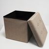 style home Sitzhocker mit Stauraum faltbare Sitzwürfel, Sitzbank Fußhocker für Wohnzimmer Schlafzimmer, Leinen, Khaki Bild 2
