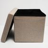 style home Sitzhocker mit Stauraum faltbare Sitzwürfel, Sitzbank Fußhocker für Wohnzimmer Schlafzimmer, Leinen, Khaki Bild 4
