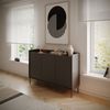 Selsey 'Tovi' Sideboard 3-türig, 140 cm, Schwarz / Holzoptik Nussbaum Bild 3