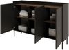Selsey 'Tovi' Sideboard 3-türig, 140 cm, Schwarz / Holzoptik Nussbaum Bild 4