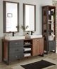 Badmöbel Set 6-teilig Auburn Eiche Stirling und Matera grau Doppelwaschtisch 208 x 205 cm Bild 1