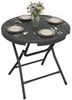 Outsunny Gartentisch Campingtisch Garten Esstisch mit Holzoptik, für Balkon, Terrasse (Beistelltisch für 4 Personen, 1-St, Runder Klapptisch), HDPE, Dunkelgrau Bild 2