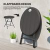 Outsunny Gartentisch Campingtisch Garten Esstisch mit Holzoptik, für Balkon, Terrasse (Beistelltisch für 4 Personen, 1-St, Runder Klapptisch), HDPE, Dunkelgrau Bild 4