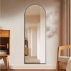 Hopibath Spiegel groß für Wohnzimmer Kinderzimmer Flur Garderobe Hotel (Ganzkörperspiegel Schwarz Bogen, 150x50, 140x40), Alurahmen, hängend,Wand gelehnt Bild 5