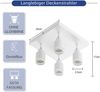 ZMH Deckenstrahler Modern Deckenleuchte 4 Flammig: Schwenkbar Deckenspots GU10 Deckenlampe Strahler Küchenlampe Eckig Metall Flurlampe in Weiß für Büro Schlafzimmer Esszimmer, Ohne Leuchtmittel Bild 2
