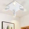 ZMH Deckenstrahler Modern Deckenleuchte 4 Flammig: Schwenkbar Deckenspots GU10 Deckenlampe Strahler Küchenlampe Eckig Metall Flurlampe in Weiß für Büro Schlafzimmer Esszimmer, Ohne Leuchtmittel Bild 3