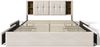 Polsterbett 160×200 cm mit Schubladen, kabellosem Laden & USB/Typ-C, Samt Beige Bild 5