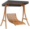 vidaXL Hollywoodschaukel mit Dach Massivholz Fichte mit Teak-Finish 3200626 Bild 2