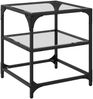 vidaXL Couchtisch mit Glasplatte Transparent 40x40x45 cm Stahl 846002 Bild 2