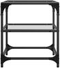 vidaXL Couchtisch mit Glasplatte Transparent 40x40x45 cm Stahl 846002 Bild 4