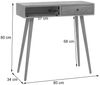 MCA Konsolentisch HWC-P55, Telefontisch Beistelltisch Ablagetisch, Massiv-Holz Schublade Staufach 80x80x34cm, Eiche Bild 3