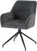 byLIVING Esszimmerstuhl 2er Set JACKY / Vintage Velvet-Bouclé anthrazit / Gestell Metall schwarz / Sitzschale 360° drehbar / Esszimmerstuhl / Wohnzimmerstuhl / B 62, H 87, T 56 cm Bild 2