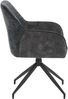 byLIVING Esszimmerstuhl 2er Set JACKY / Vintage Velvet-Bouclé anthrazit / Gestell Metall schwarz / Sitzschale 360° drehbar / Esszimmerstuhl / Wohnzimmerstuhl / B 62, H 87, T 56 cm Bild 4