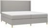 vidaXL Boxspringbett mit Matratze Stoff Hellgrau 200x200 cm, Härtegrad: H2 [3131857] Bild 3