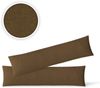 Kissenbezug Hülle Doppelpack mit Reißverschluss 40 x 145 cm Jersey Schokobraun Bild 2
