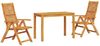 vidaXL Garten Essgruppe 3 pcs Braun Massivholz Akazie 3375623 Bild 2