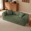 Schlafsofa Grün mit Veloursbezug, Kaltschaum und modularer Sitzfläche für flexibles Sitzen und Liegen,59x195x89 cm Bild 2